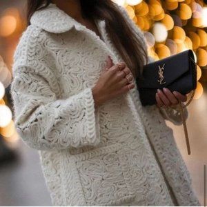 RARE ZARA STRUCTURED WOOL BLEND KNIT COAT